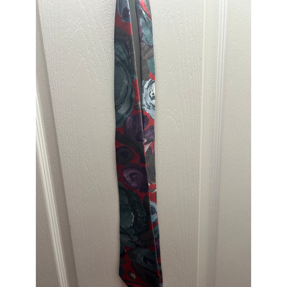 Vintage Flying Scotsman Collection Abstract Art Necktie Red Purple USA 90s